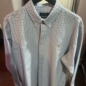 Polo by Ralph Lauren Men's Blue and White Check Shirt